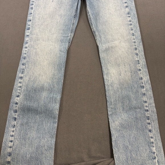 Zara Slim Flare Fit Jeans High Rise Full Length Split Comfort Size US 6 - Picture 4 of 9